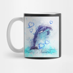 Dolphin Watercolor Graphic Art Cute Dolphin Lover Home Decor & Gifts Mug